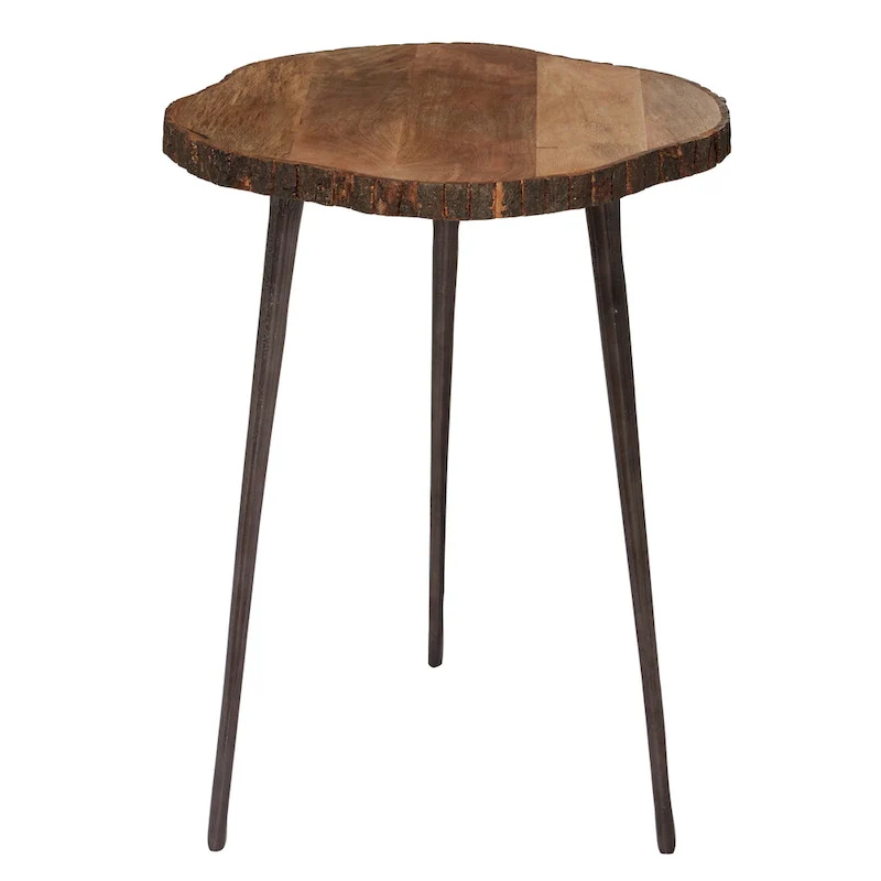 Rustic Wood End Table - Brown, 21W x 21L x 25H