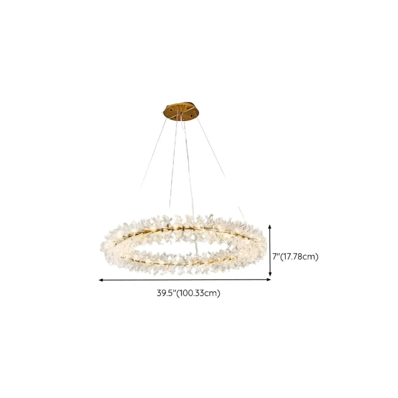 Gold Circular Crystal Chandelier Modern Design Light
