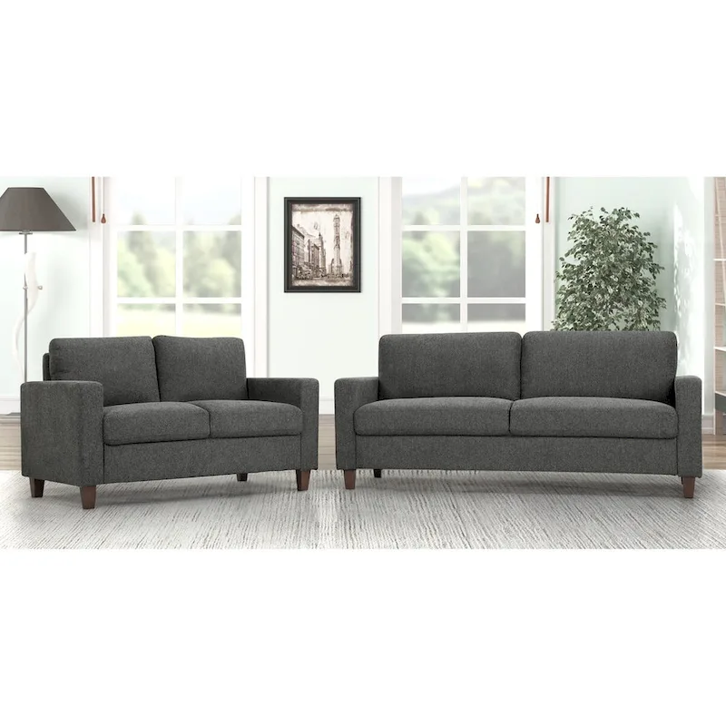Transitional Upholstered 2 Peice Living Room Sofa Set