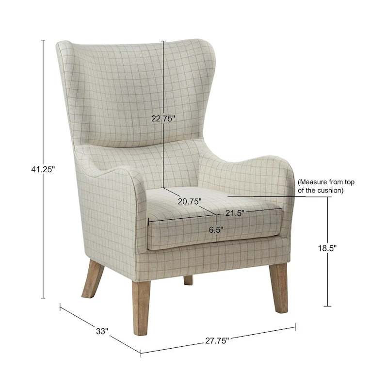 Madison Park Leda Swoop Wing Chair