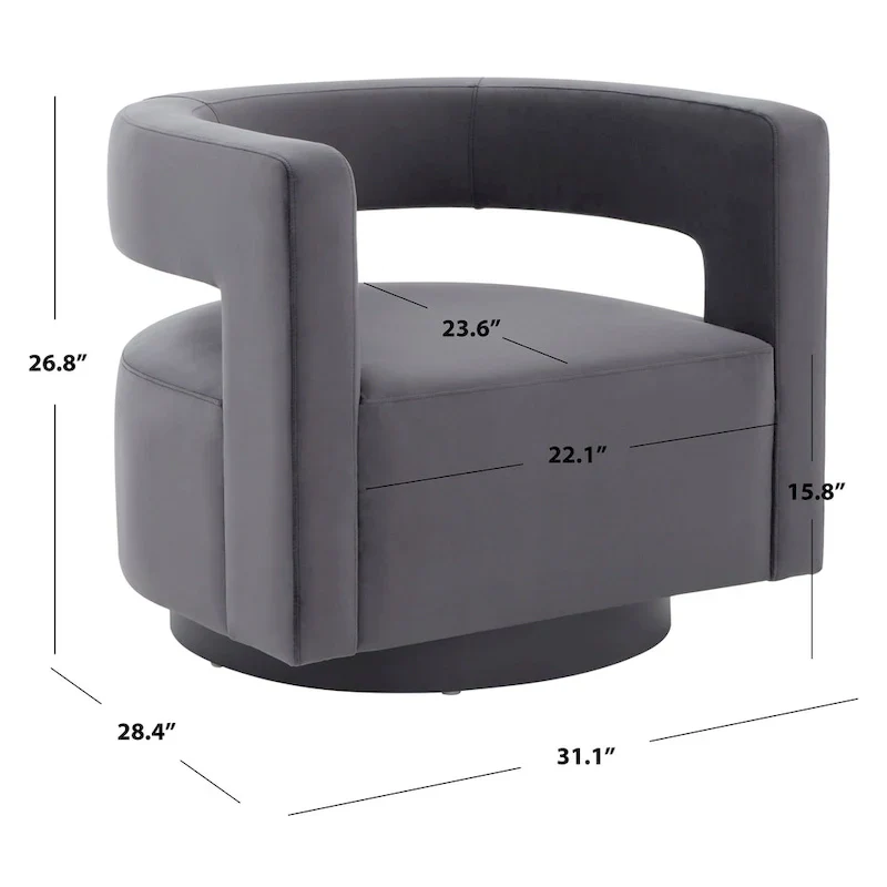 Upholstered Swivel Chair with Cut-Out Back