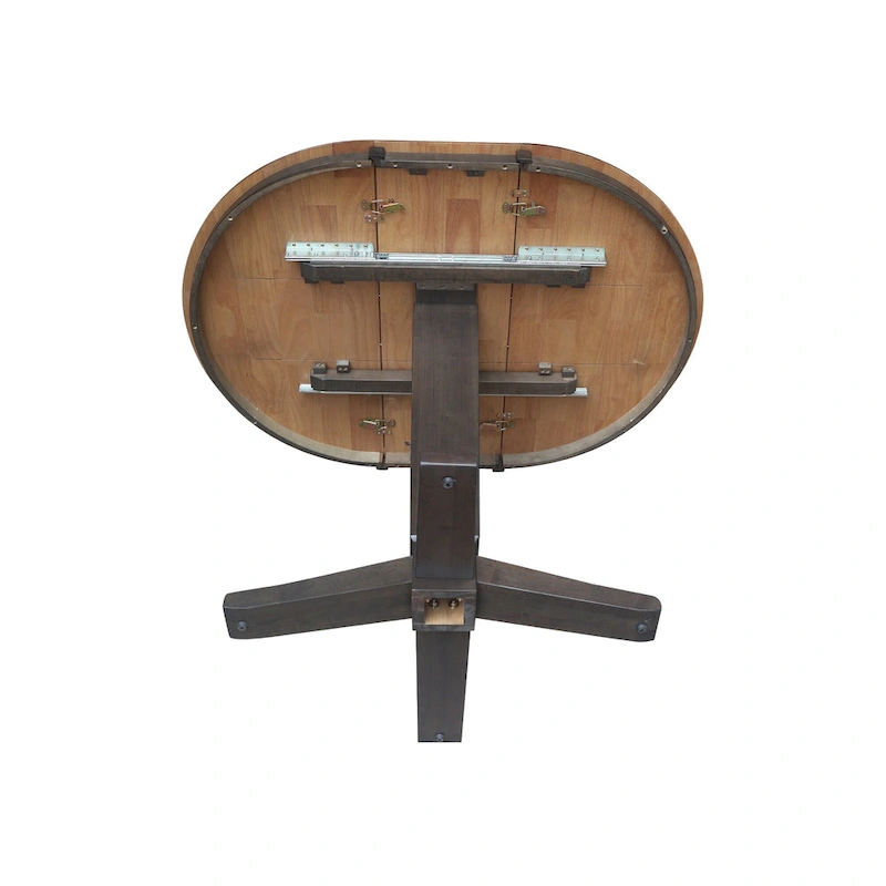 36 in Round Top Pedestal Counter Height Dining Table with 12 in Leaf