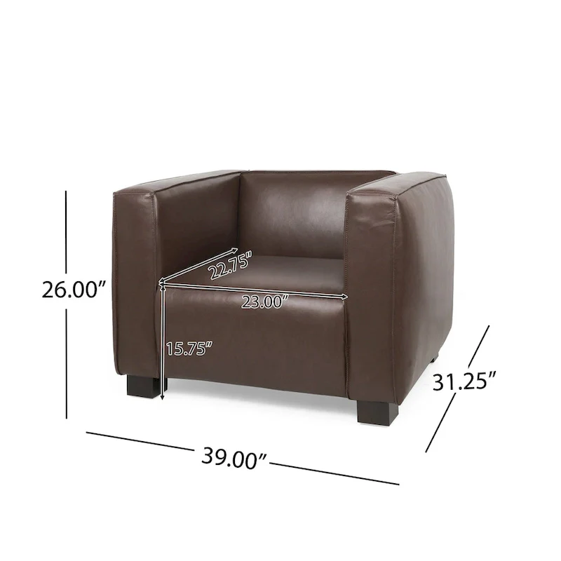 Goyette Faux Leather Club Chair
