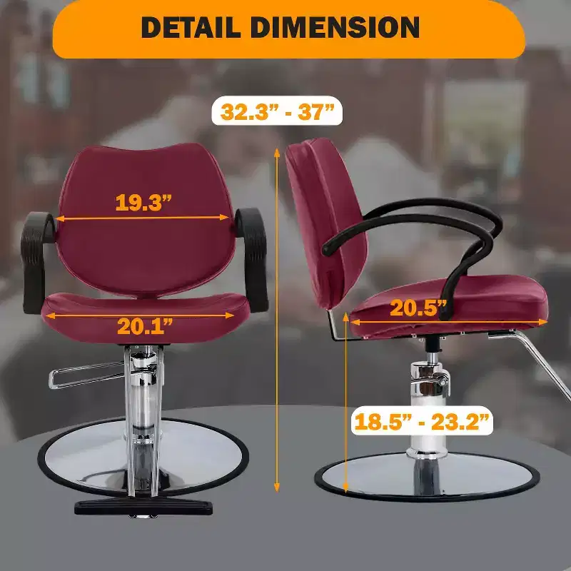 BestMassage Barber Chair Hair Salon Chair with Hydraulic Pump 360 Degrees Swivel