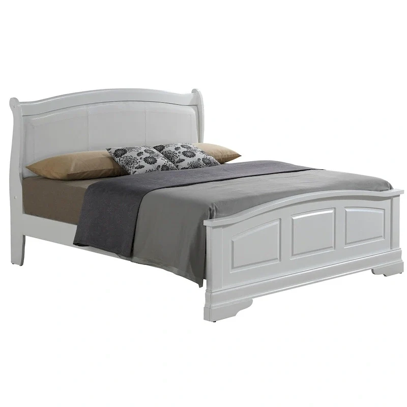 Upholstered Wood King Panel Bed