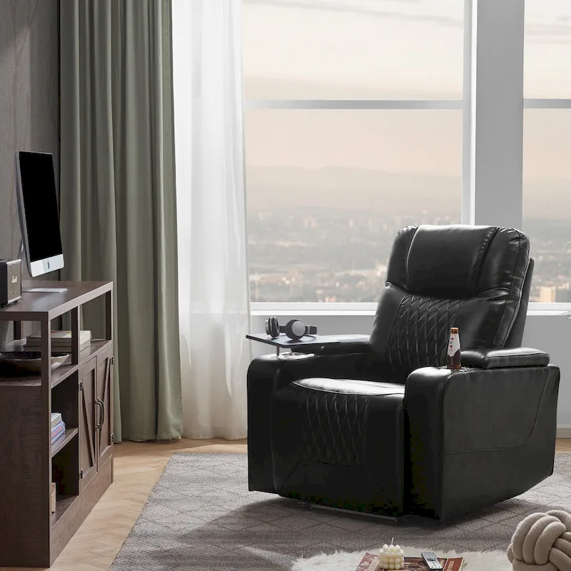 Nestfair Power Motion Recliner with 2 Cup Holders and 360 Swivel Tray Table