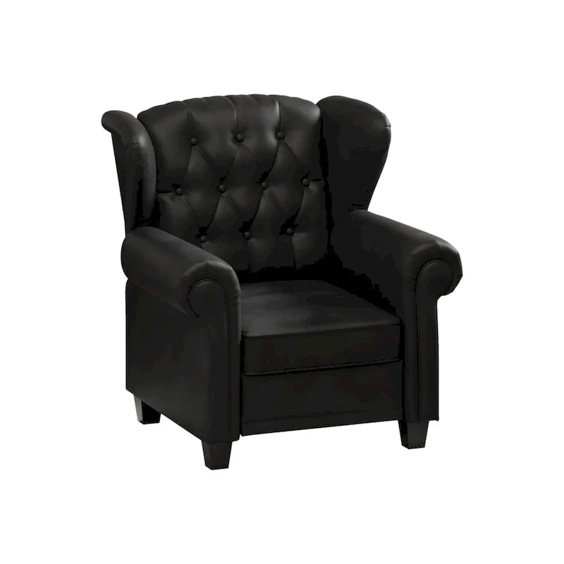 Black 35.04 Adjustable Tufted Arm Chair with Sturdy Legs