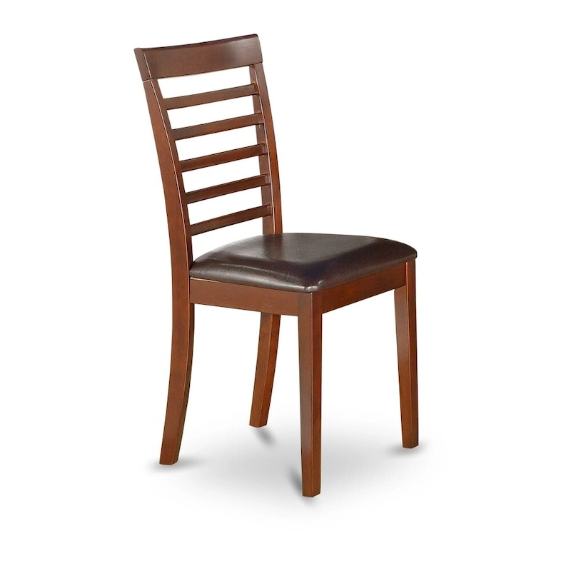 East West Furniture 3 Piece Modern Table Set- A Round Table with Dropleaf and 2 Kitchen Dining Chairs, Mahogany (Seats Option)