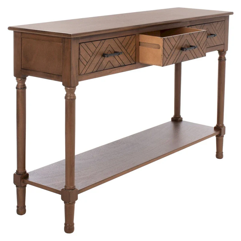 SAFAVIEH Jeanie 3-Drawer Bottom Shelf Console Table - 47.3 W x 13 L x 29.5 H - 47Wx13Dx30H