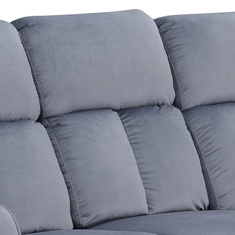 Dale Blue-grey Fabric Upholstered Reclining Sofa