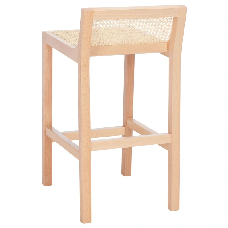 Natural Cane Low Back Counter Stool