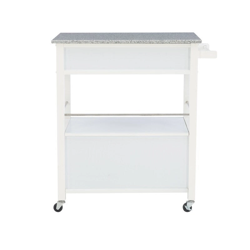 Barbara Rolling Mobile Kitchen Cart with Granite Top