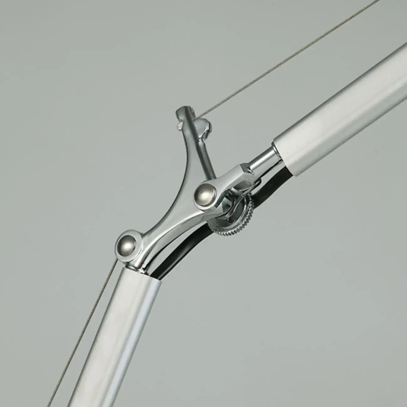 Industrial Metal Silver and Black Swing Arm Wall Light with Shade