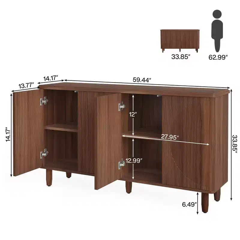 59.4-Inch Buffet Cabinet Sideboard