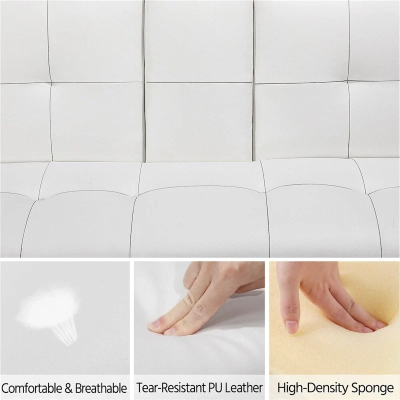 Yaheetech Modern Recliner Couch Faux Leather Futon Sofa Bed