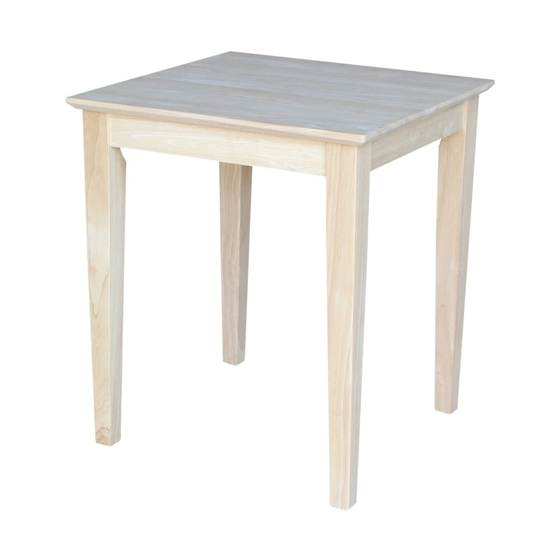 Unfinished Solid Parawood Shaker Tall End Table