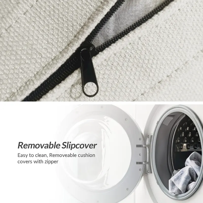 Anne 45 W Modern Slipcovered Chair with Ottoman by HULALA HOME