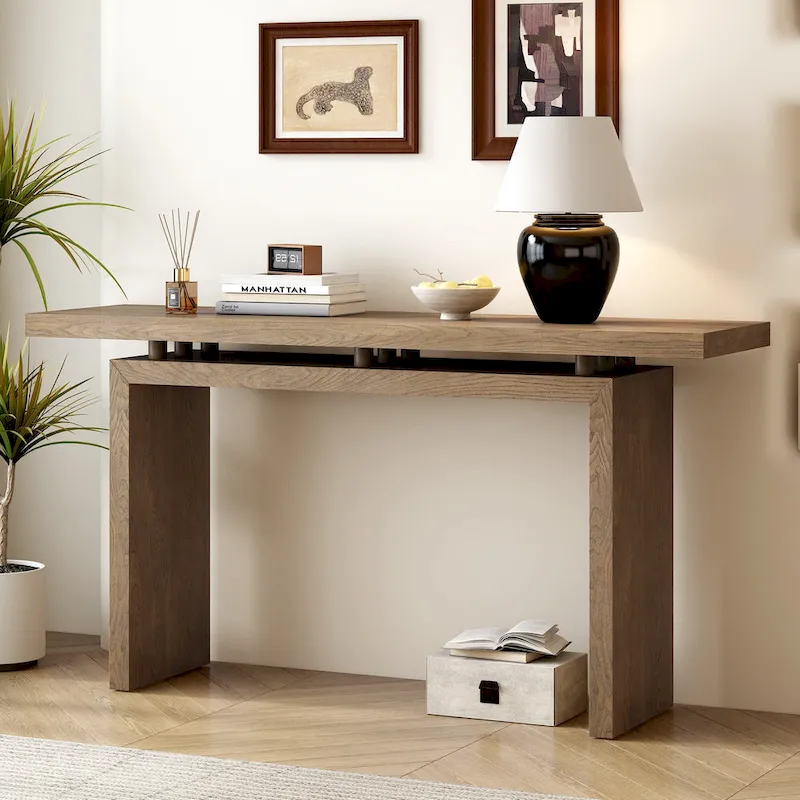 59 Floating Console Table with Ash Veneer