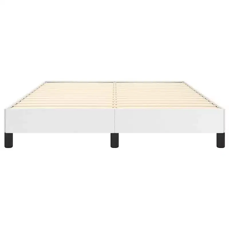 Bed Frame White Faux leather, Plywood, Engineered wood Full