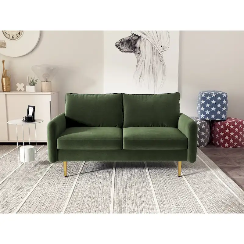 58 Velvet Square Arm Loveseat