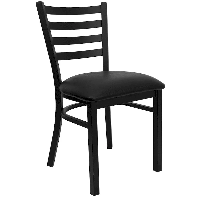 2 Pack Ladder Back Metal Restaurant Chair - 16.5W x 17D x 32.25H - 16.5W x 17D x 32.25H