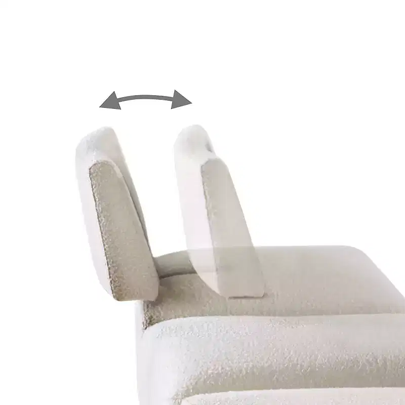 HOMES: Inside + Out Povoa Modern Modular Armless Chair Chenille with Extendable Backrest White