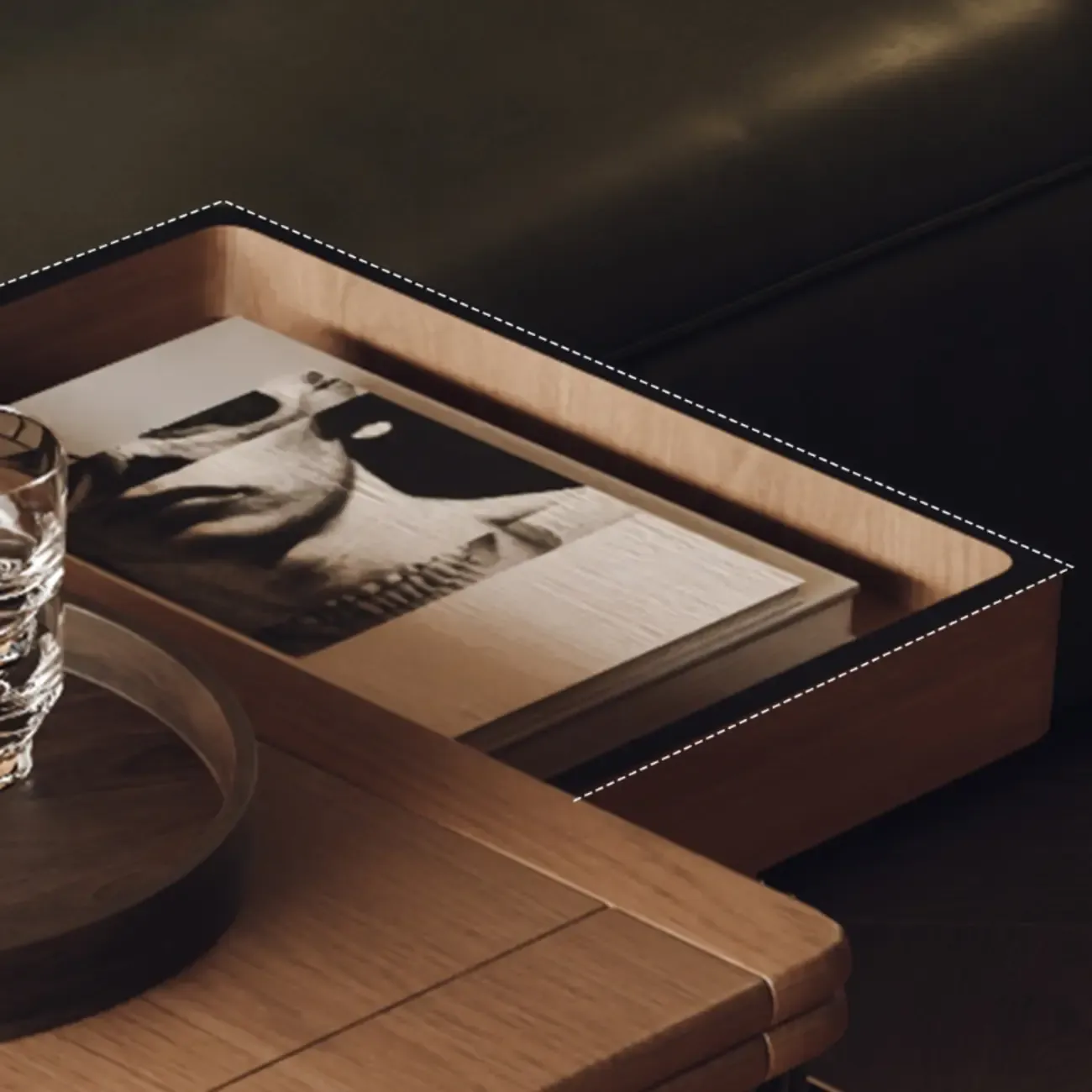 Elegant White Multi-function Wooden Wheel Side Table