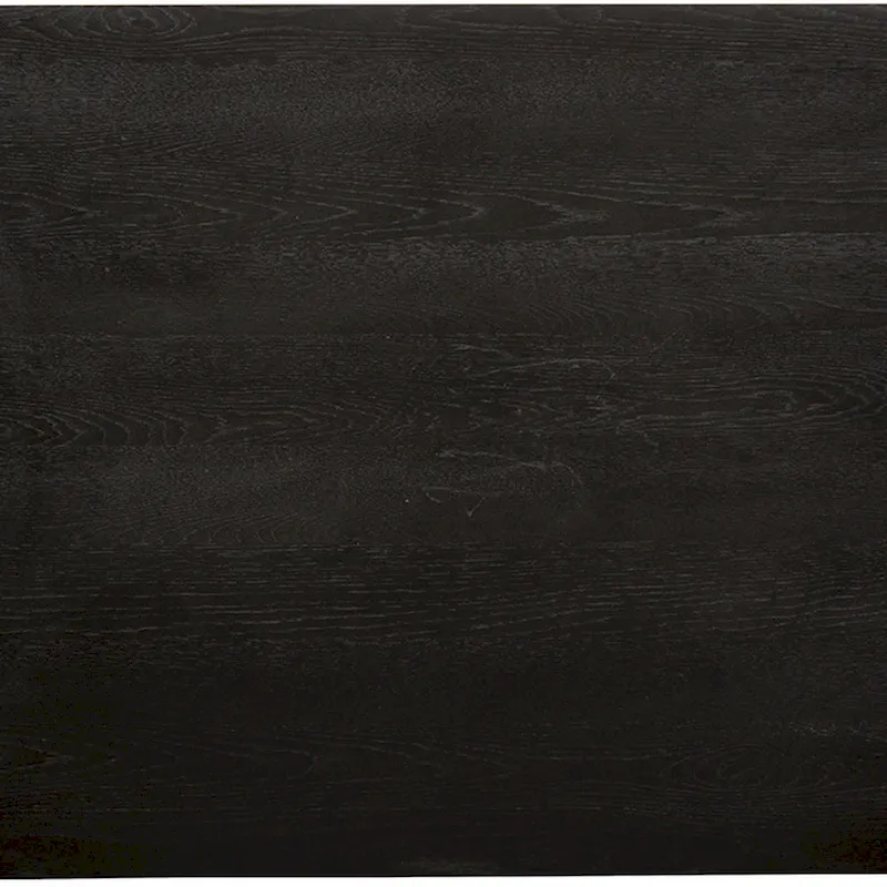 Luke 7pc Dining Table Set with 6 Wingback Chairs, Rectangular, Black, Beige