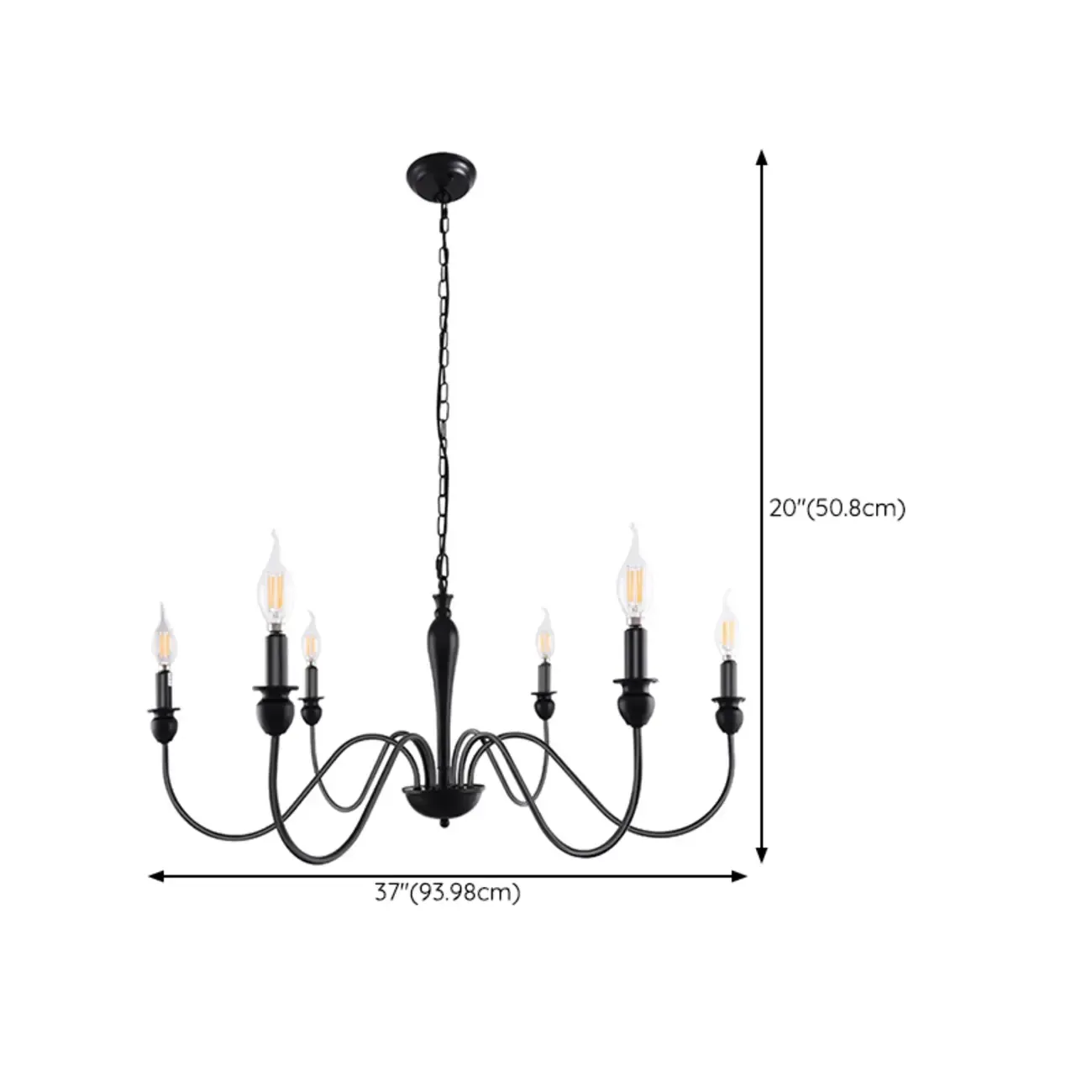 Industrial Black Chandeliers at Home with Adaptable Height