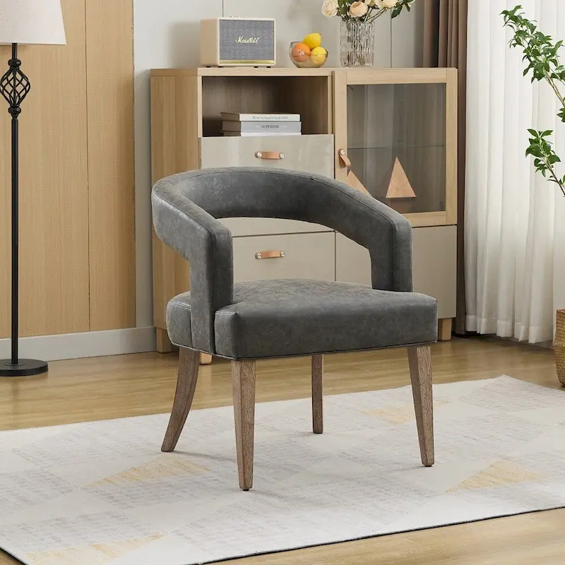 25.79 Wide Modern Barrel Open Back Upholstered Accent Chair