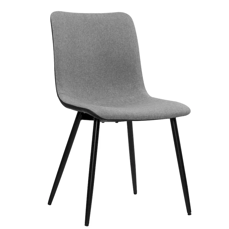 Dining Chairs set of 4 Mid-century Modern Industrial Fabric Side Chairs, Grey