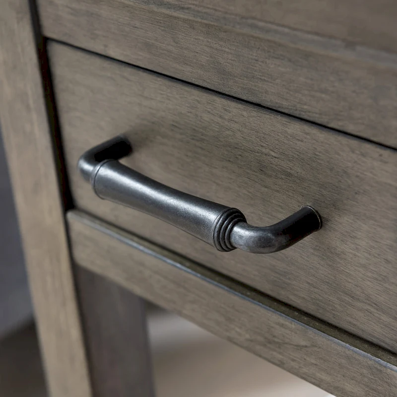 Leick Home One Drawer Traditional Cherry Tray Edge Side Table with Shelf