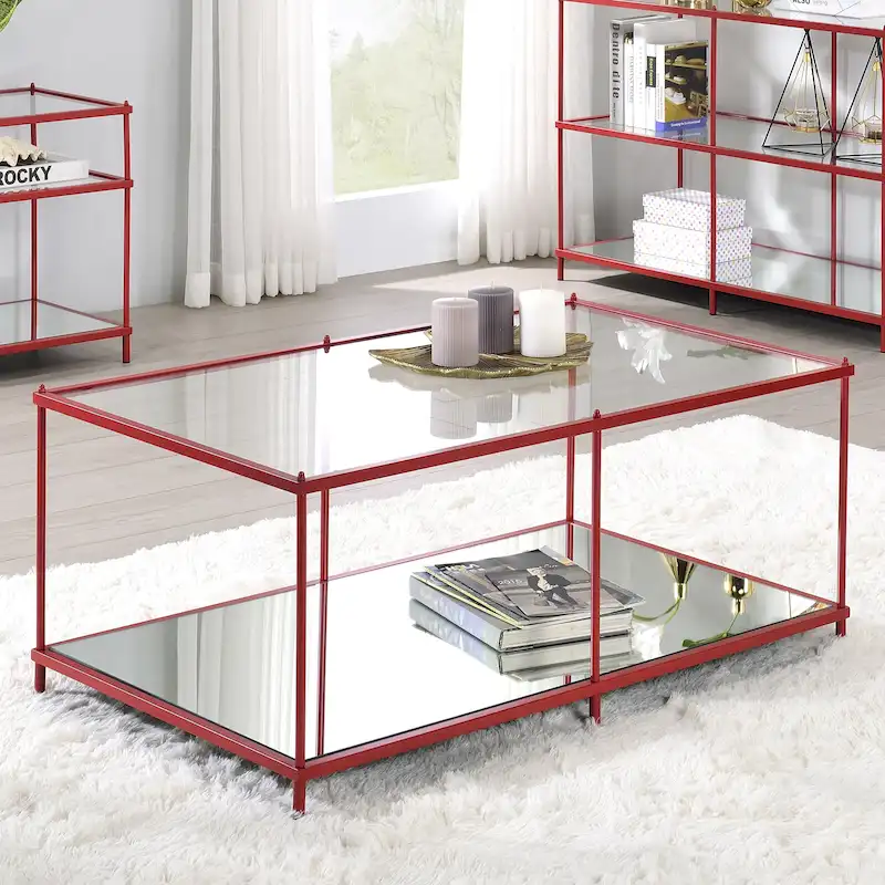 Scoles Contemporary 42-inch Glass 1-Shelf Coffee Table by Furniture of America