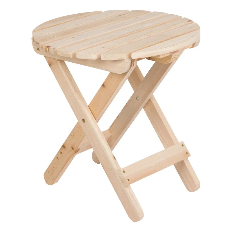 Remedy 19 Assembled Cedar Wood Round Collapsible Folding Table