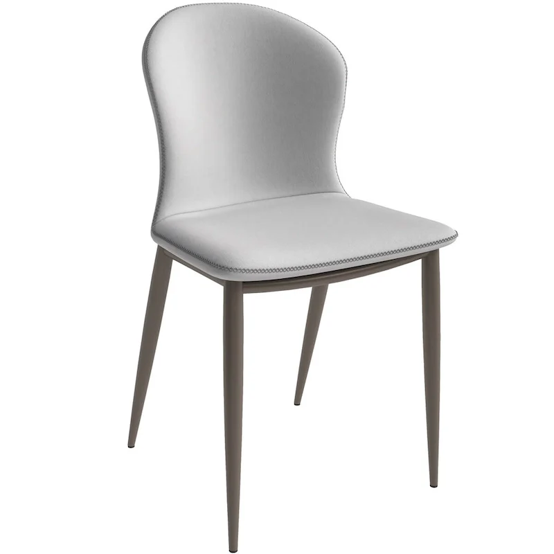 Modern Upholstered Fabric Dining Chair with Metal Legs, Mosaic Style Kitchen Side Chair