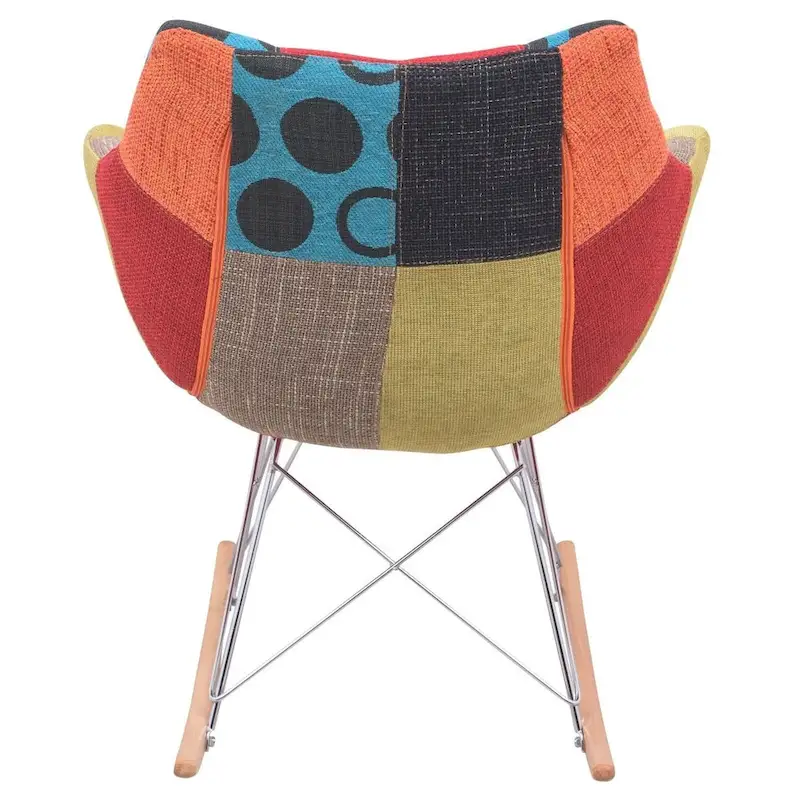 Polyester Upholstered Rocking Nursing Chair - Modern Accent Armchair for Home, Living Room, Bedroom