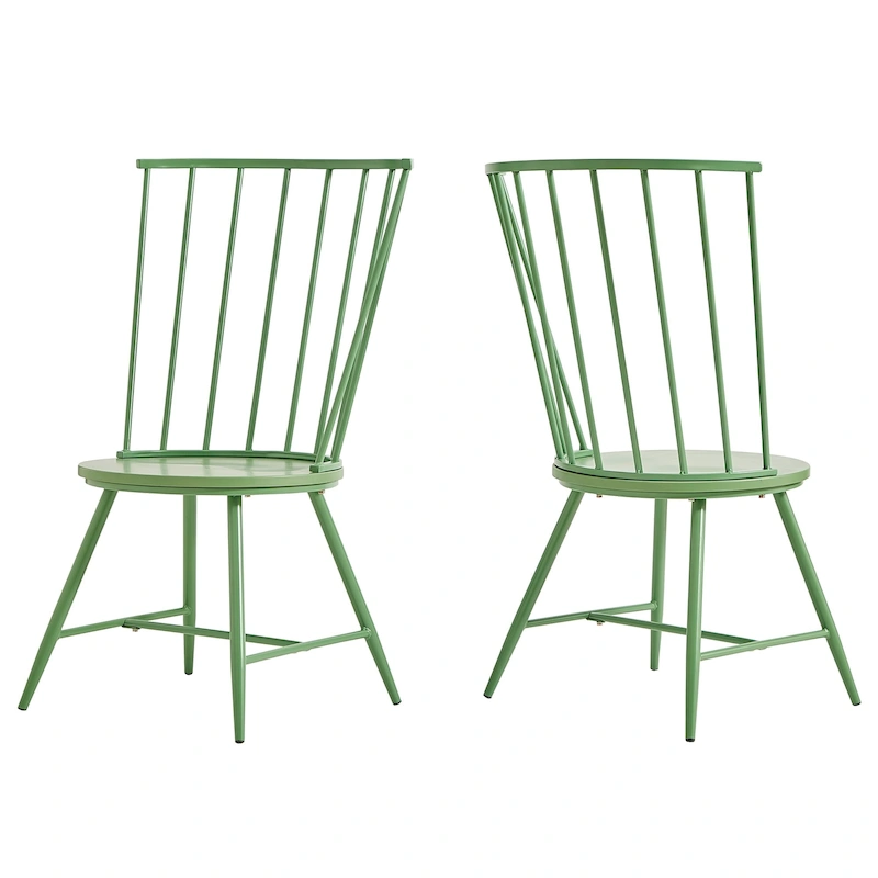 Truman High Back Metal and Wood Spindle Dining Chair (Set of 2) by iNSPIRE Q Modern