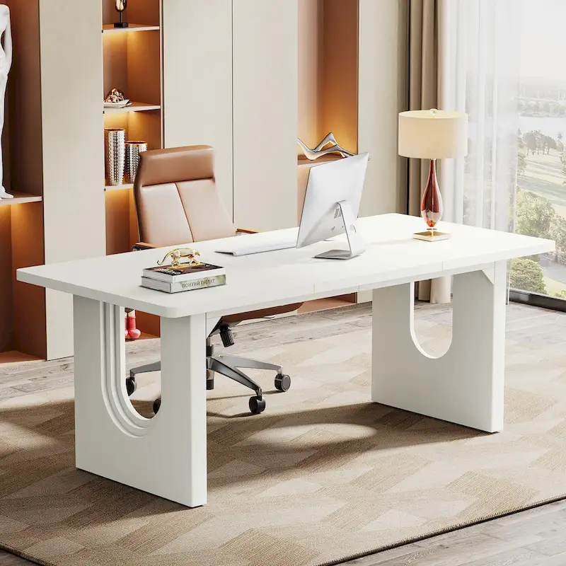 Modern Office Executive Desk, 70.9 Large Computer Desk Conference Table for Meeting