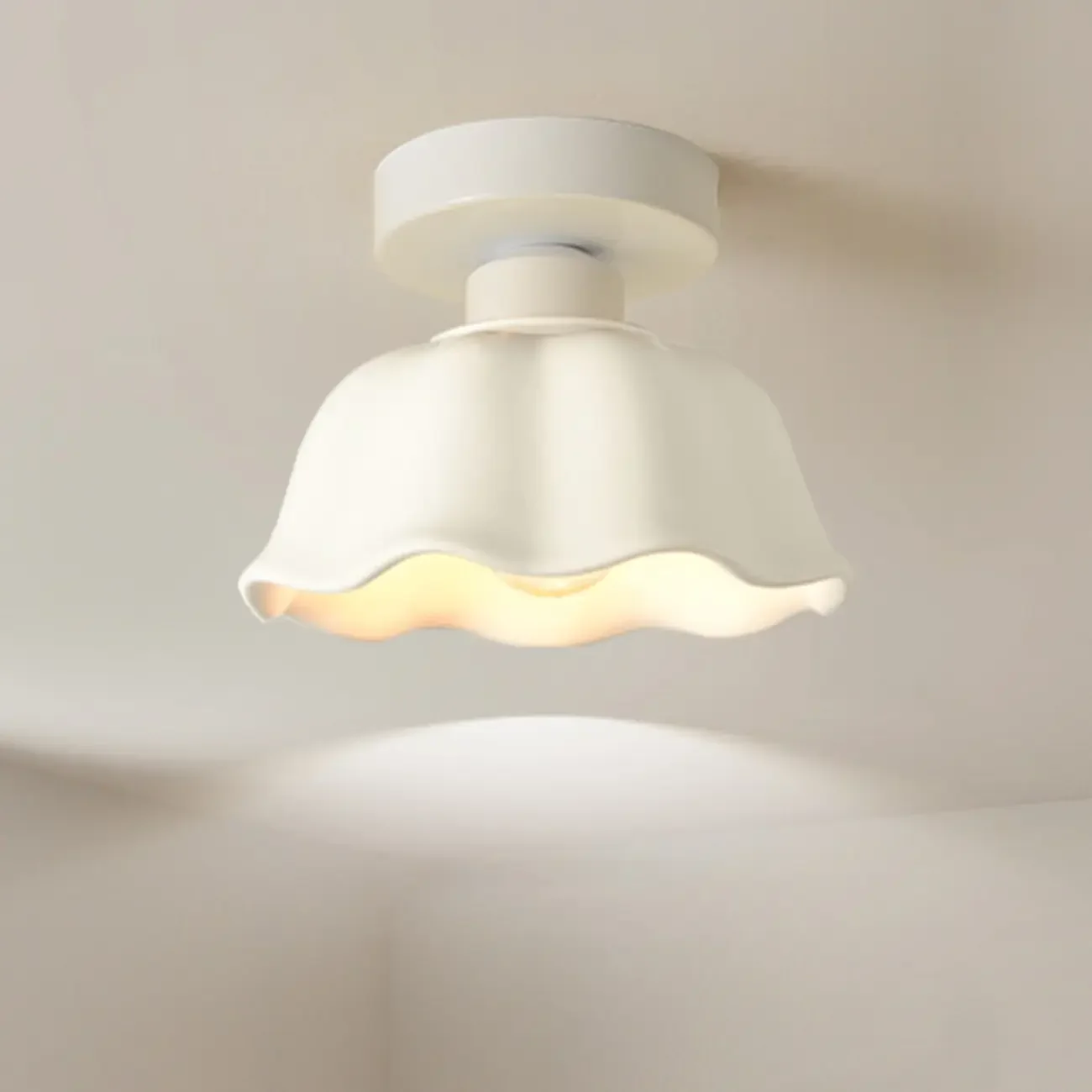 Modern Hallway Metal Rhombus Semi Flush Ceiling Light