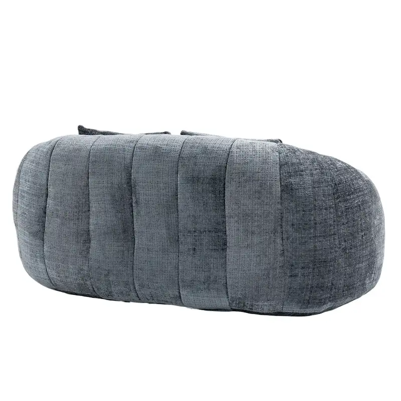 Gray Modern 59 Chenille Loveseat Chaise Lounge Chair