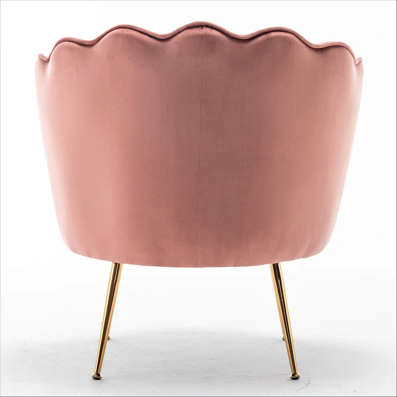 Cavett 28.3 Wide Velvet Barrel Chair with Gold Metal Legs