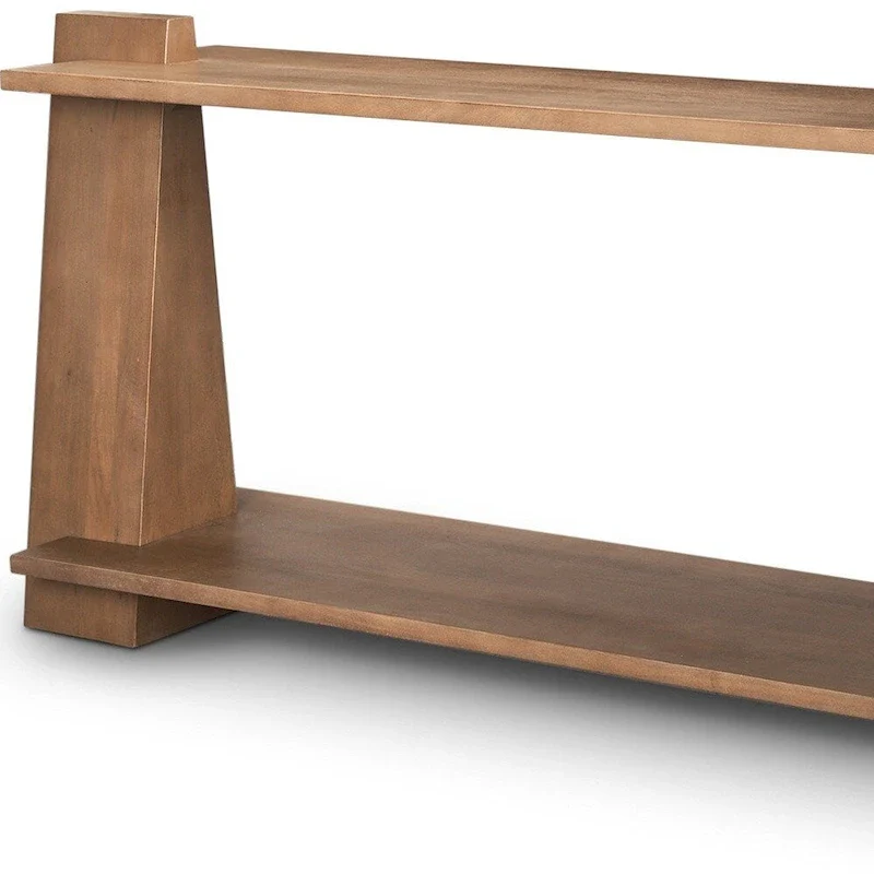HomeRoots 67  Brown Solid Wood Solid Console Table With Shelf - 67' X '30' X '15.5