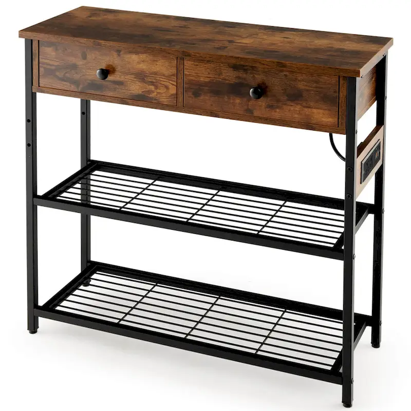 Costway Entryway Table with Charging Station Narrow Console Table with - See Details