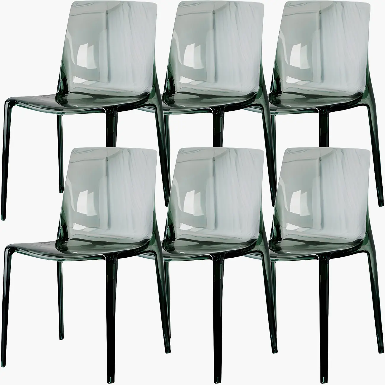 Amber Acrylic Armless Low Back Dining Chair