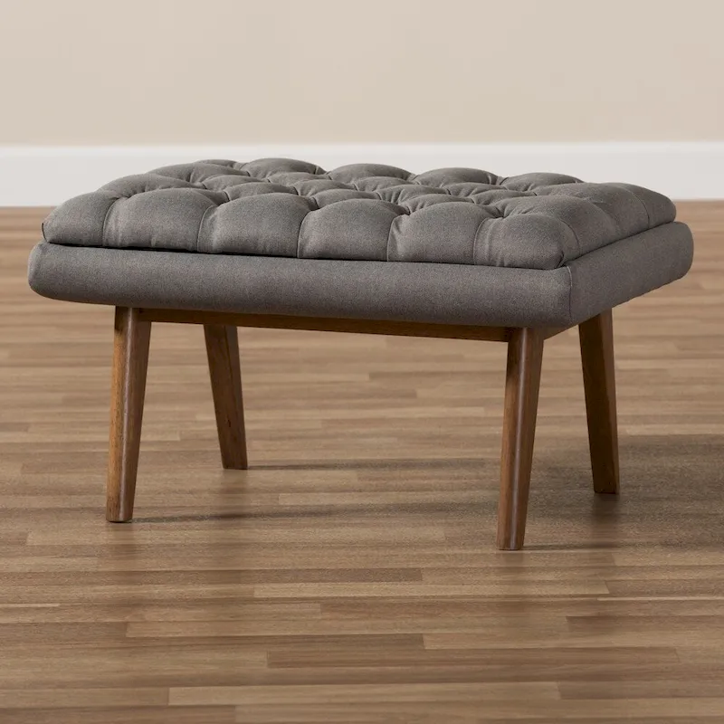 Mid-Century Upholstered Ottoman by Baxton Studio