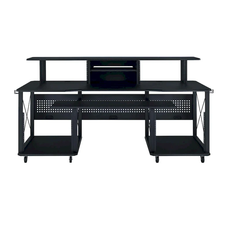 Rectangular Music Desk with 8 Wheels and 1 Keyboard Tray