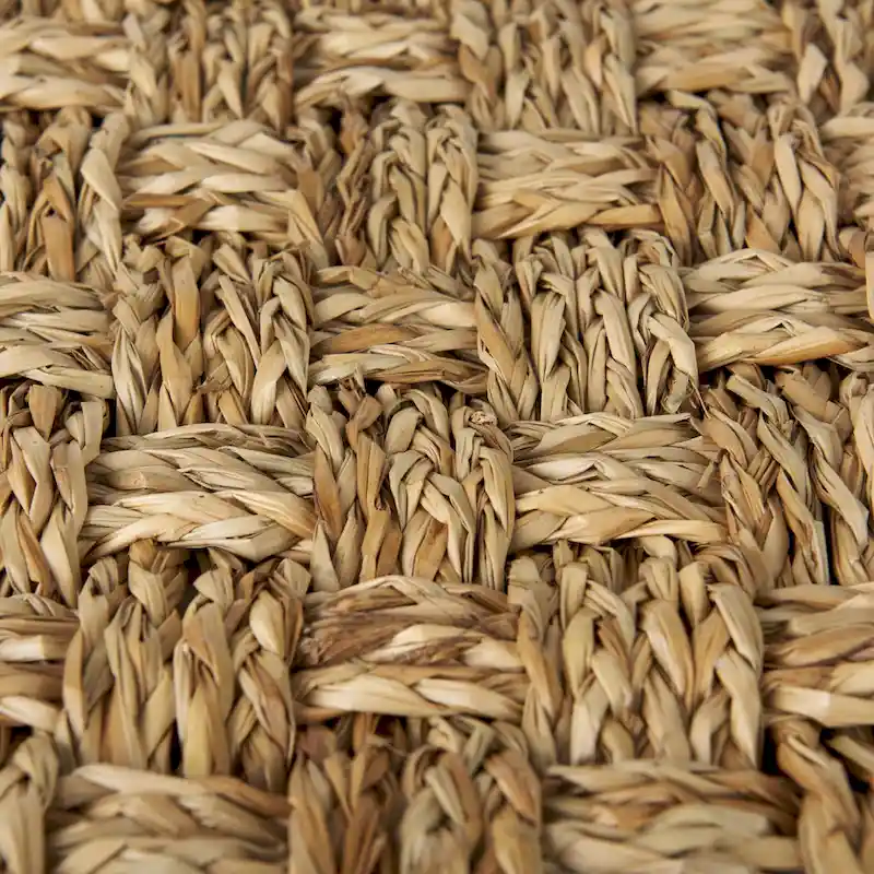 Mercana Adele Brown Woven Seagrass Square Pouf