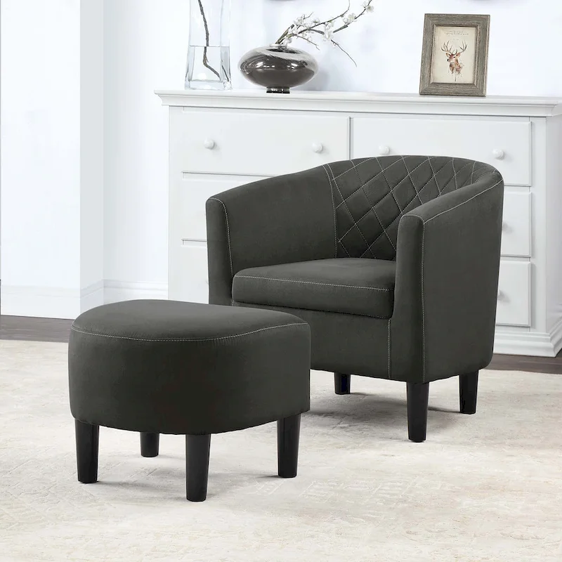 Convenience Concepts Take a Seat Roosevelt Accent Chair with Ottoman
