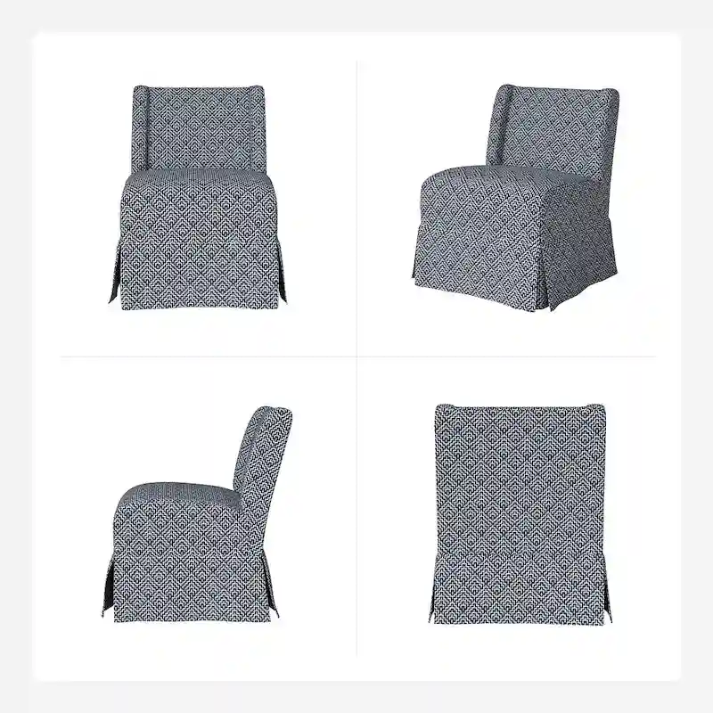 Falk Upholstered Farmhouse Armless Chair with Slipcover and Solid Wood Legs by HULALA HOME