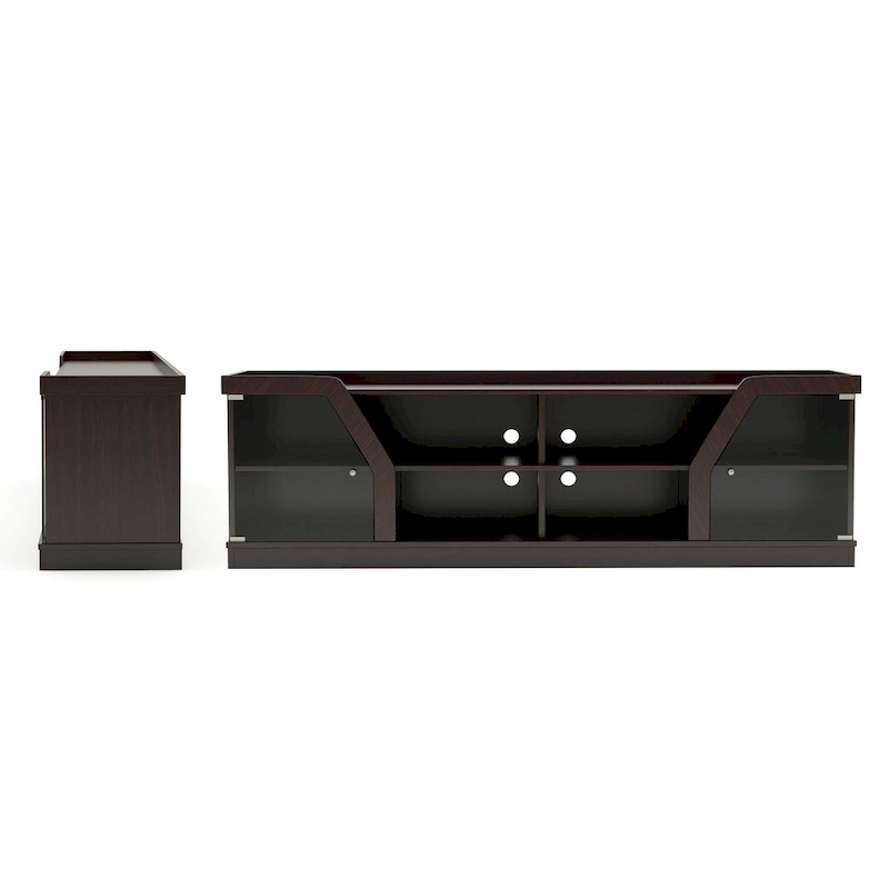 DH BASIC Modern Espresso 71 Wide Entertainment Center by Denhour